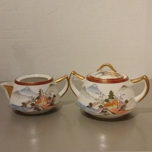 Yamazaki Kutani Creamer and Sugar Set